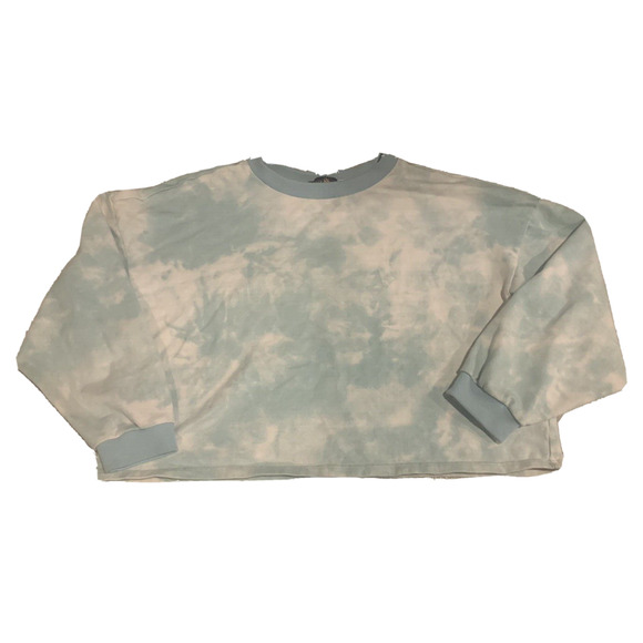 L'URV Solar Mist Womens Sweatshirt Size Large Turquoise 100%Cotton Yoga Pullover - Picture 4 of 11